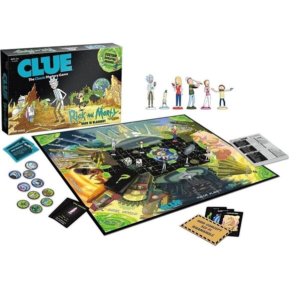 Clue Rick And Morty Classic Board Game Adult Swim Back In Blackout Sealed NIB - Picture 2 of 3